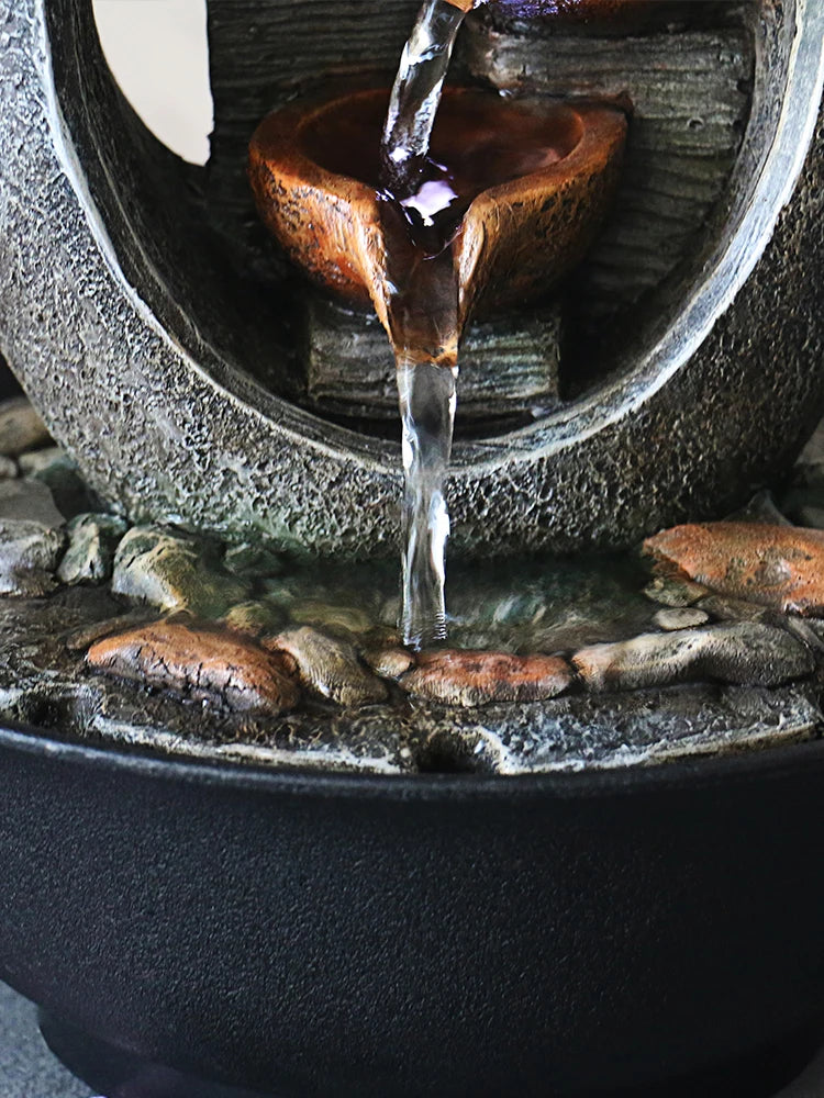 Fontaine à eau avec bougeoir et lumière à LED